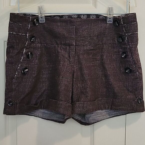 FRESH WEST Black Lightweight Denim Sailor Shorts Size 5 - Picture 1 of 6